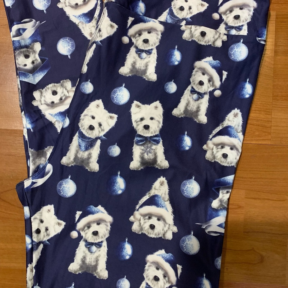 Custom Leggings - Puppy presents Christmas leggings